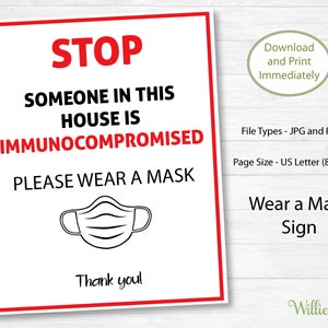 Anti-allergische Person im Inneren des medizinischen Stoppschilds, krankes Familienmitglied, hohes Risiko, schwaches Immunsystem Türschild, medizinisch zerbrechlich, digitaler Download