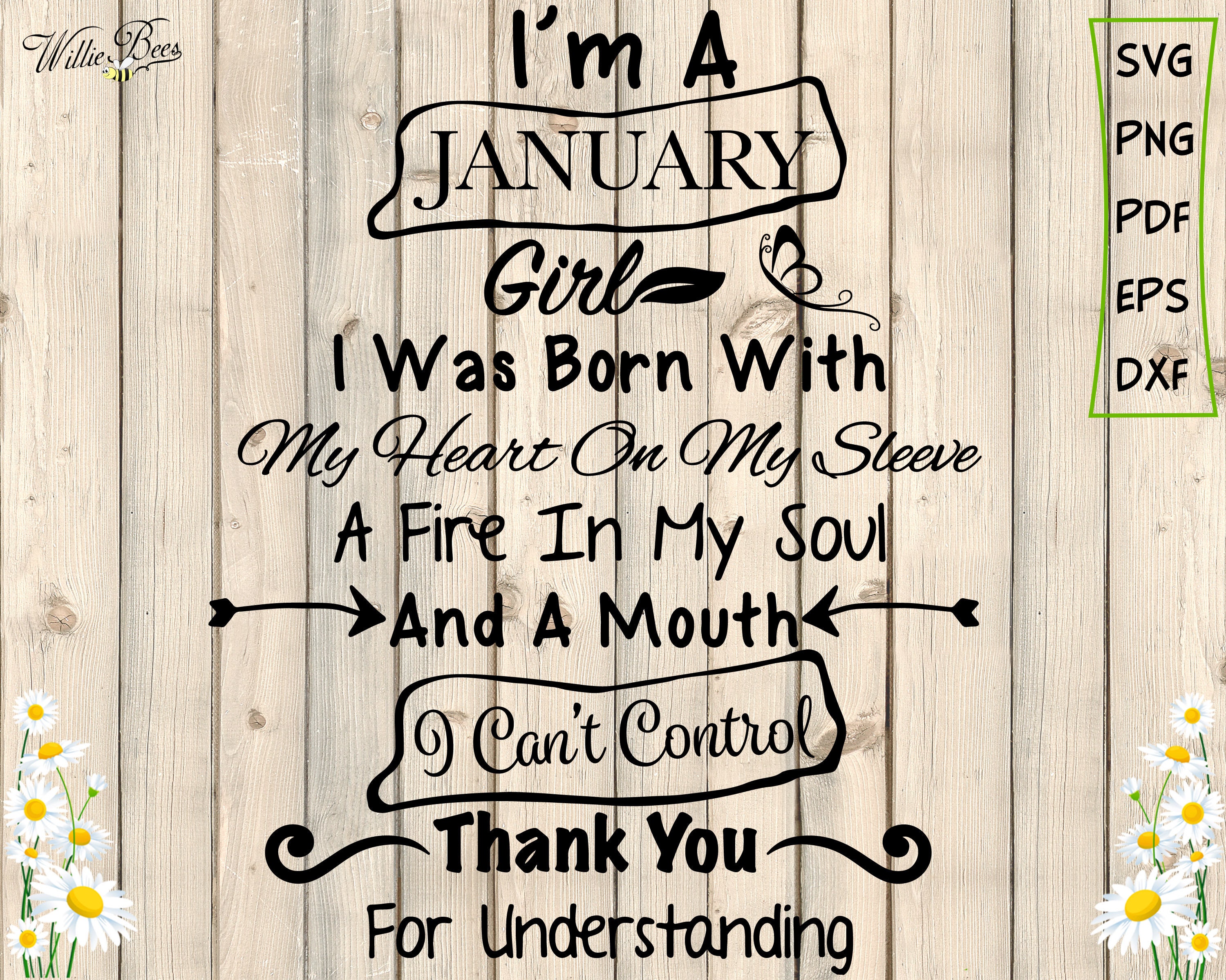Download January Birthday SVG I'm A January Girl Aquarius | Etsy