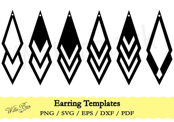 Download Earring Template SVG Diamond Earrings Earring Template Cut ...