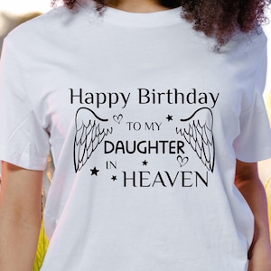 Feliz Aniversário Para Minha Filha No Céu, Lembrando De Você, Em Memória De, Citação Do Céu, Memorial SVG, Dito Religioso, Download Digital