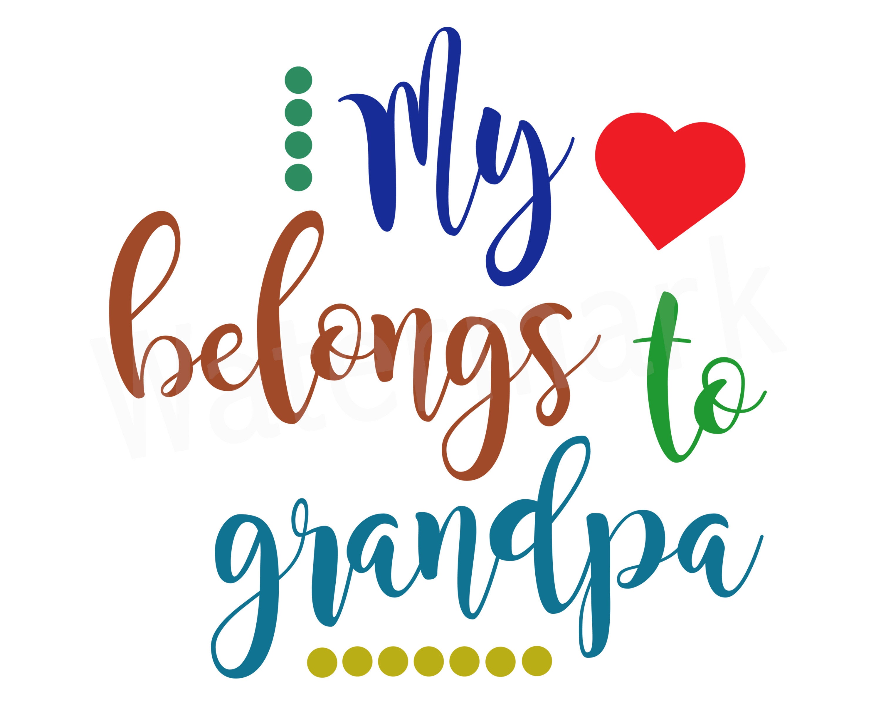Download Grandpa's Girl SVG My Heart Belongs To Grandpa | Etsy