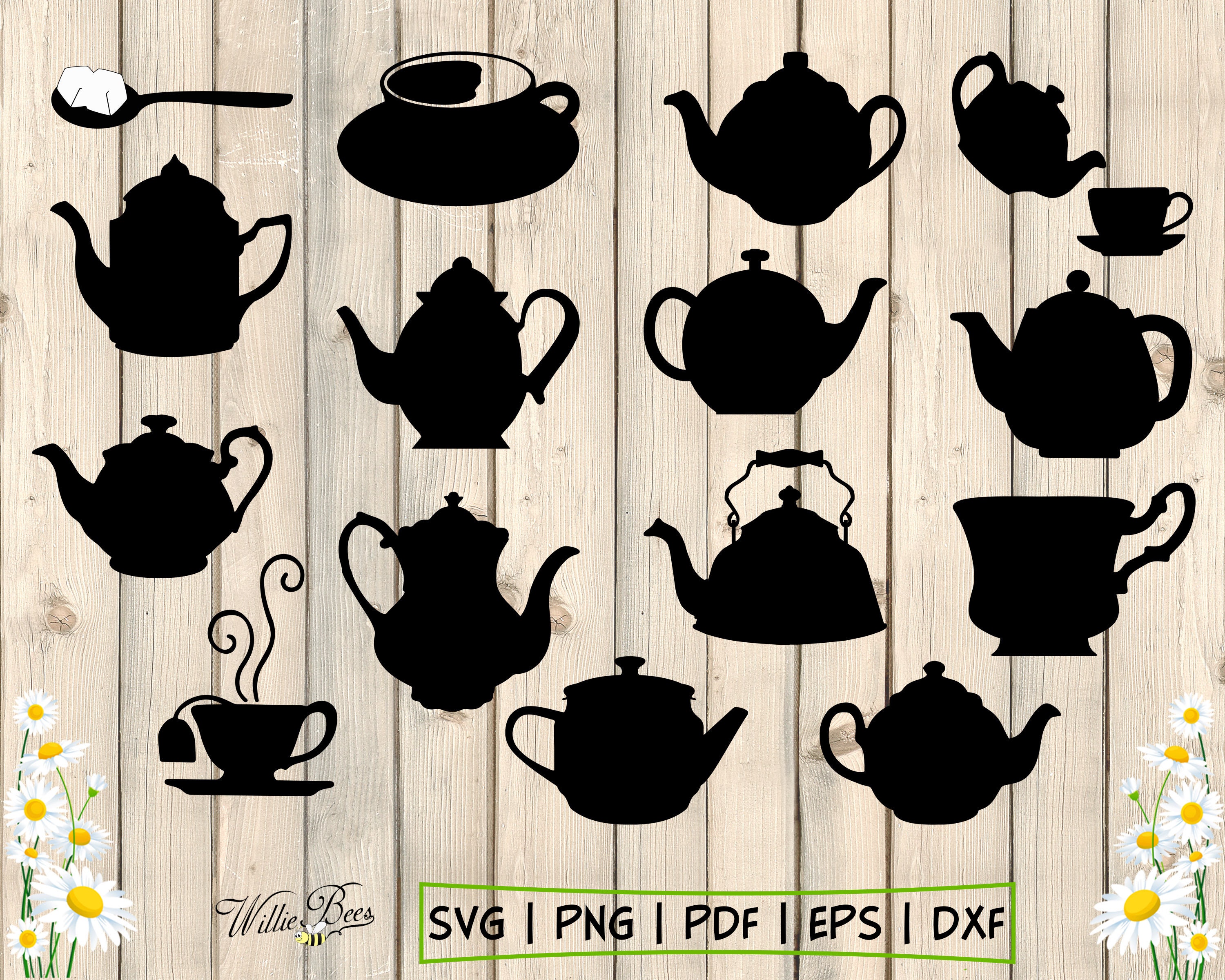 Vintage Tea Kettle Clipart Graphic by Patterns for Dessert · Creative  Fabrica