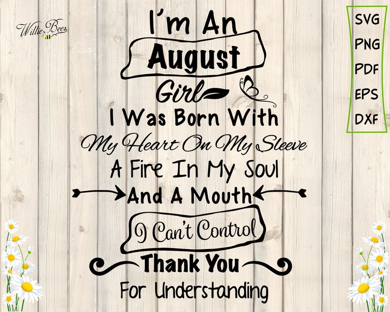 Download August Birthday SVG I'm An August Girl Leo Or Virgo | Etsy