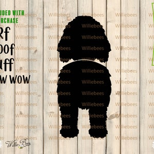 Goldendoodle Dog SVG,  Dog Butt Silhouette, Crossbreed Bred, Window Decal, Dog Butt Image, Glowforge Laser, Dog  Hook, Digital Download