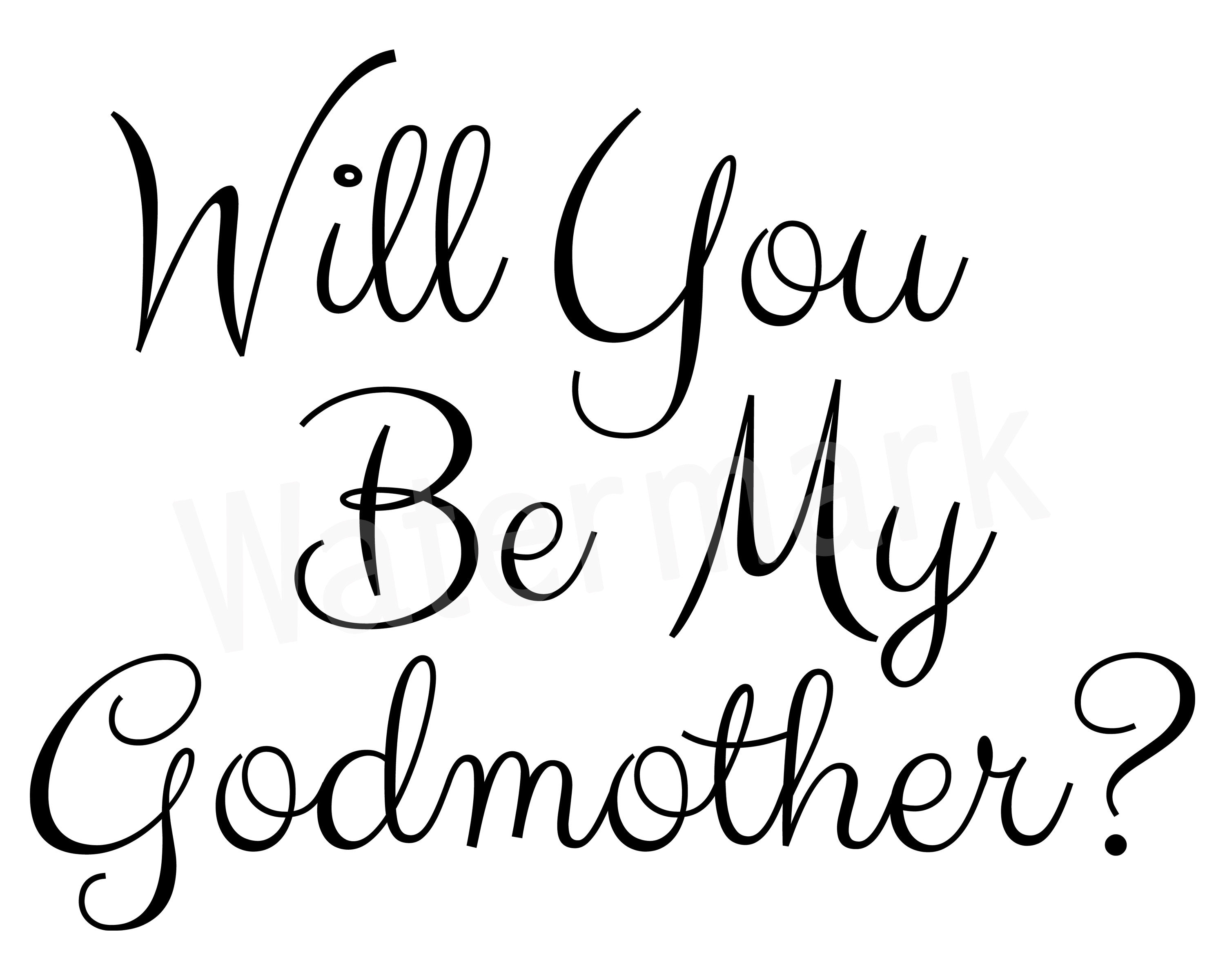 Download Will You Be My Godmother SVG Silhouette Quote Baptism SVG ...