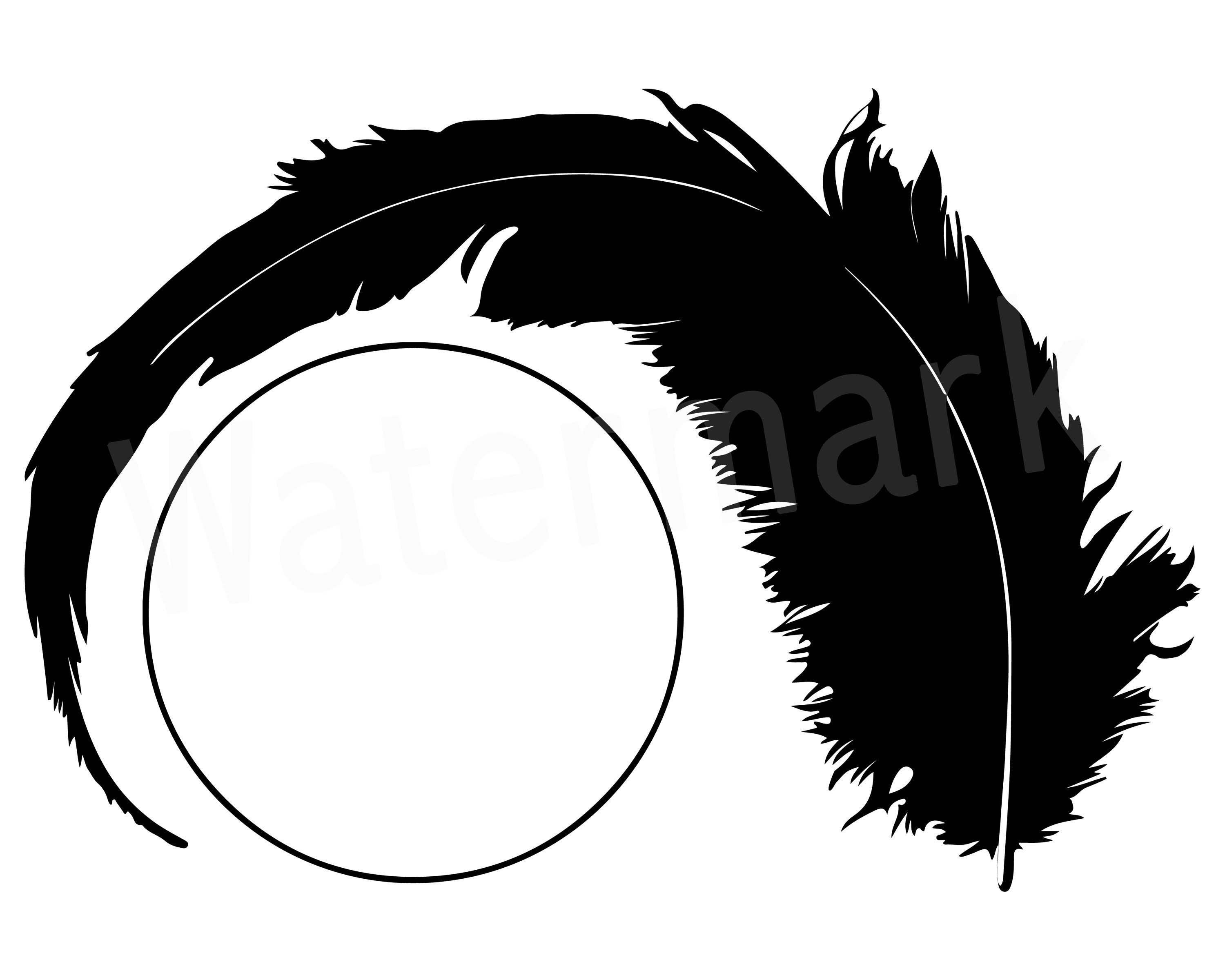 Download Feather Monogram SVG Feather Monogram Frame SVG Feather | Etsy