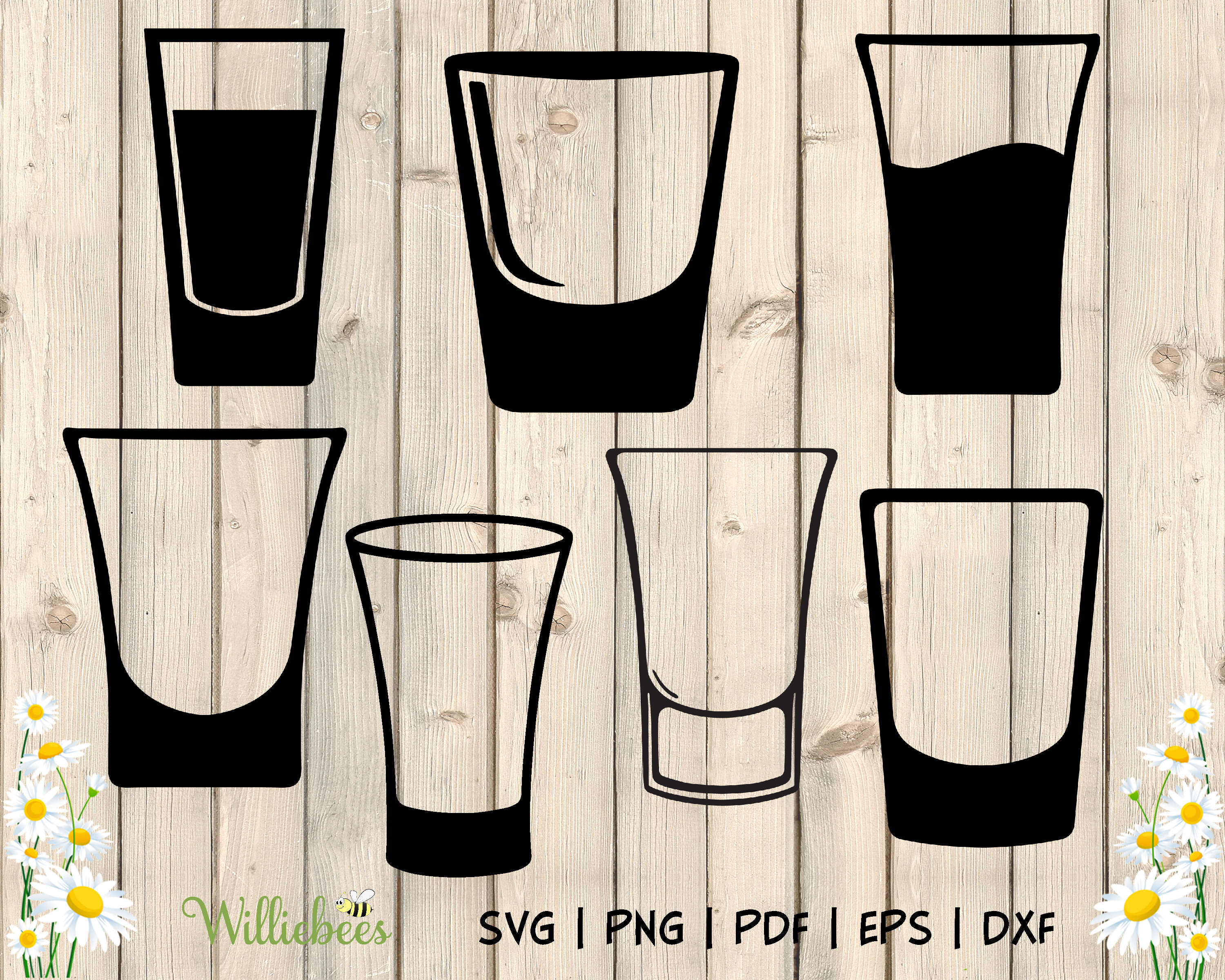 Shot Glasses SVG Bundle Alcoholic Drink Drinking Party Etsy