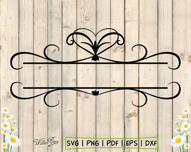 Download Split Flourish Monogram Mailbox Sign Split Monogram Frame ...