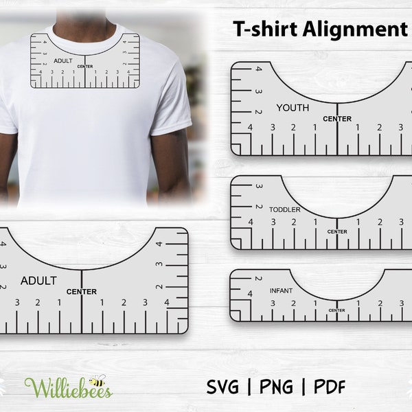 T-shirt Ruler, Alignment Tool, Shirt Placement Guide, Printable PDF, Placement Ruler, Alignment Guide, Shirt Placement, Digital Download