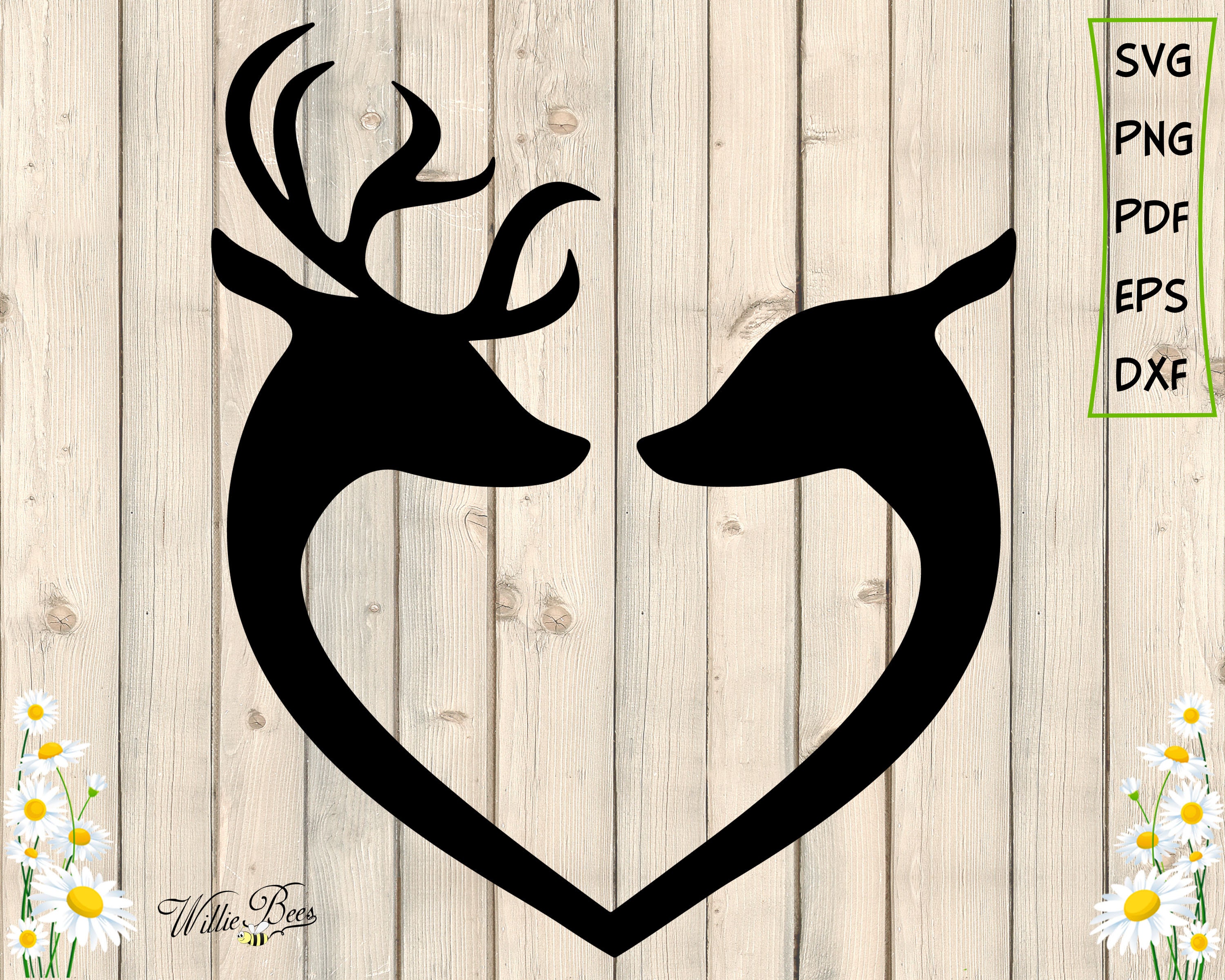 Buck And Doe Svg Hirschpaar Silhouette Männchen Und Frau | Etsy