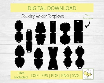 Jewelry Display Template SVG, Necklace Holder Template, Jewelry Packaging, Bracelet Holder Template, Jewelry Display Card, Digital Download