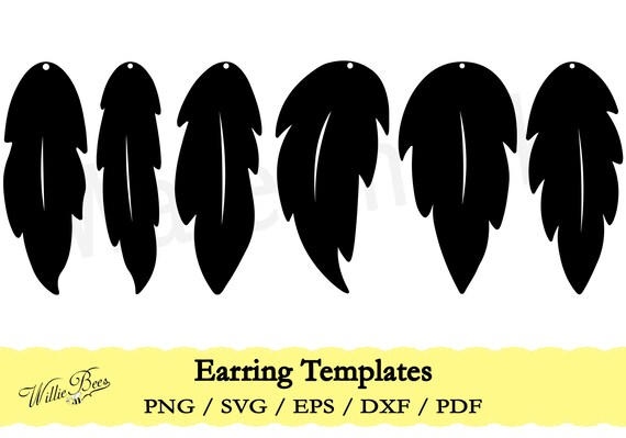 Download Feather Earring Template SVG Earring Template Cut File | Etsy