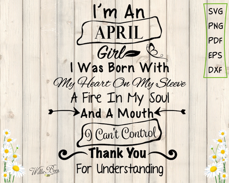 Download April Birthday SVG I'm An April Girl Aries SVG Taurus | Etsy