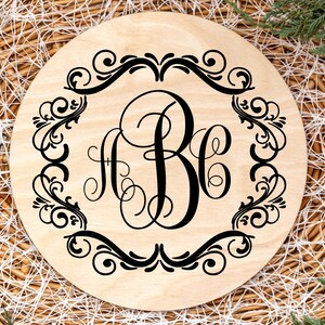 Flourish Circle Monogram, Flourish Frame Svg, Circle Motif, Curls SVG, Cricut Cut File, Flourish Frame, DIY Monogram, Digital Download
