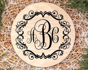 Flourish Circle Monogram, Flourish Frame Svg, Circle Motif, Curls SVG, Cricut Cut File, Flourish Frame, DIY Monogram, Digital Download