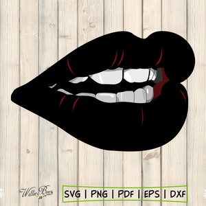 Mouth Silhouette SVG, Lips SVG, Female Mouth, Male Mouth, Teeth SVG, Full Lips, Lips Clipart, Kissing Mouth, Black Lips, Digital Download image 1