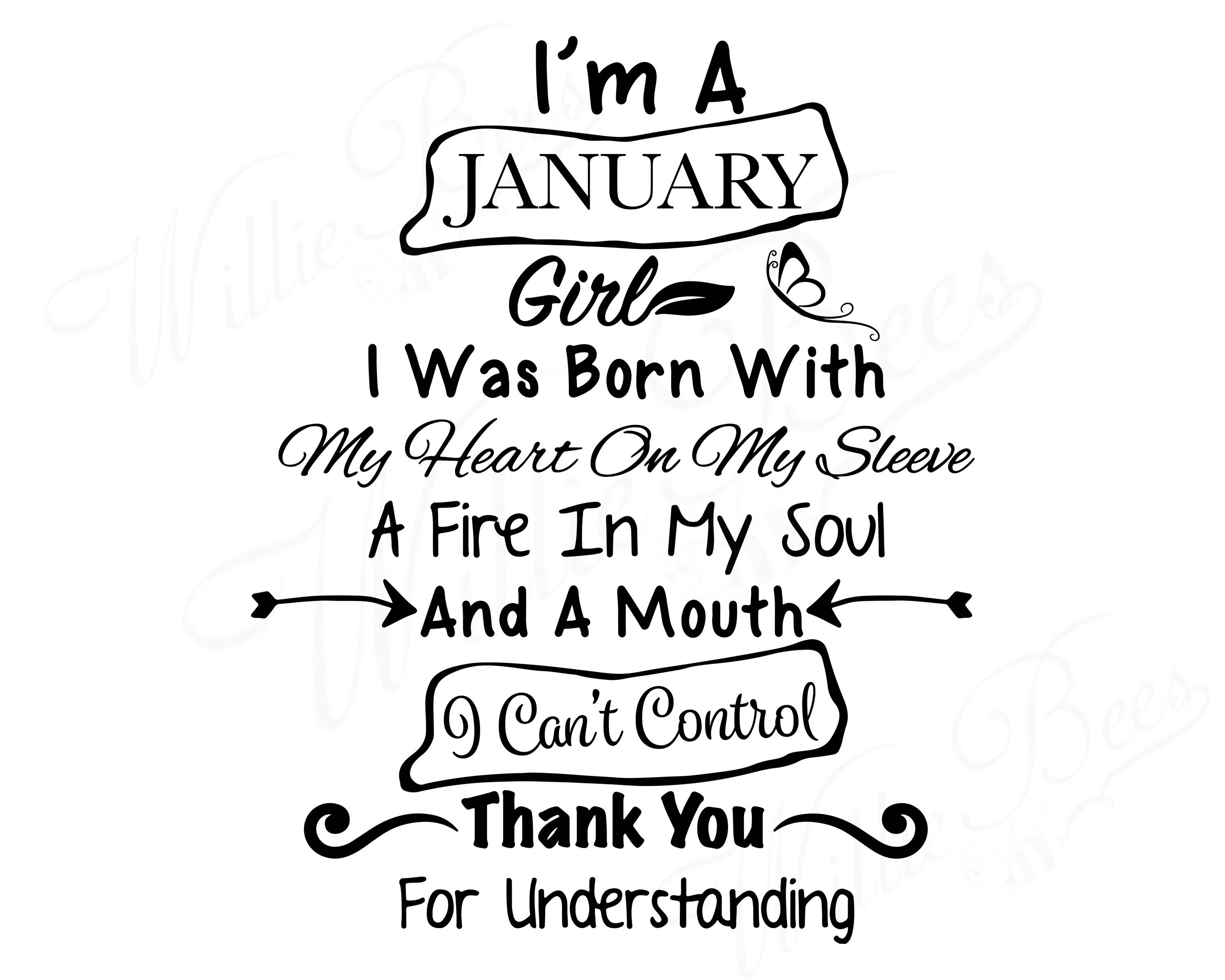 Download January Birthday SVG I'm A January Girl Aquarius | Etsy