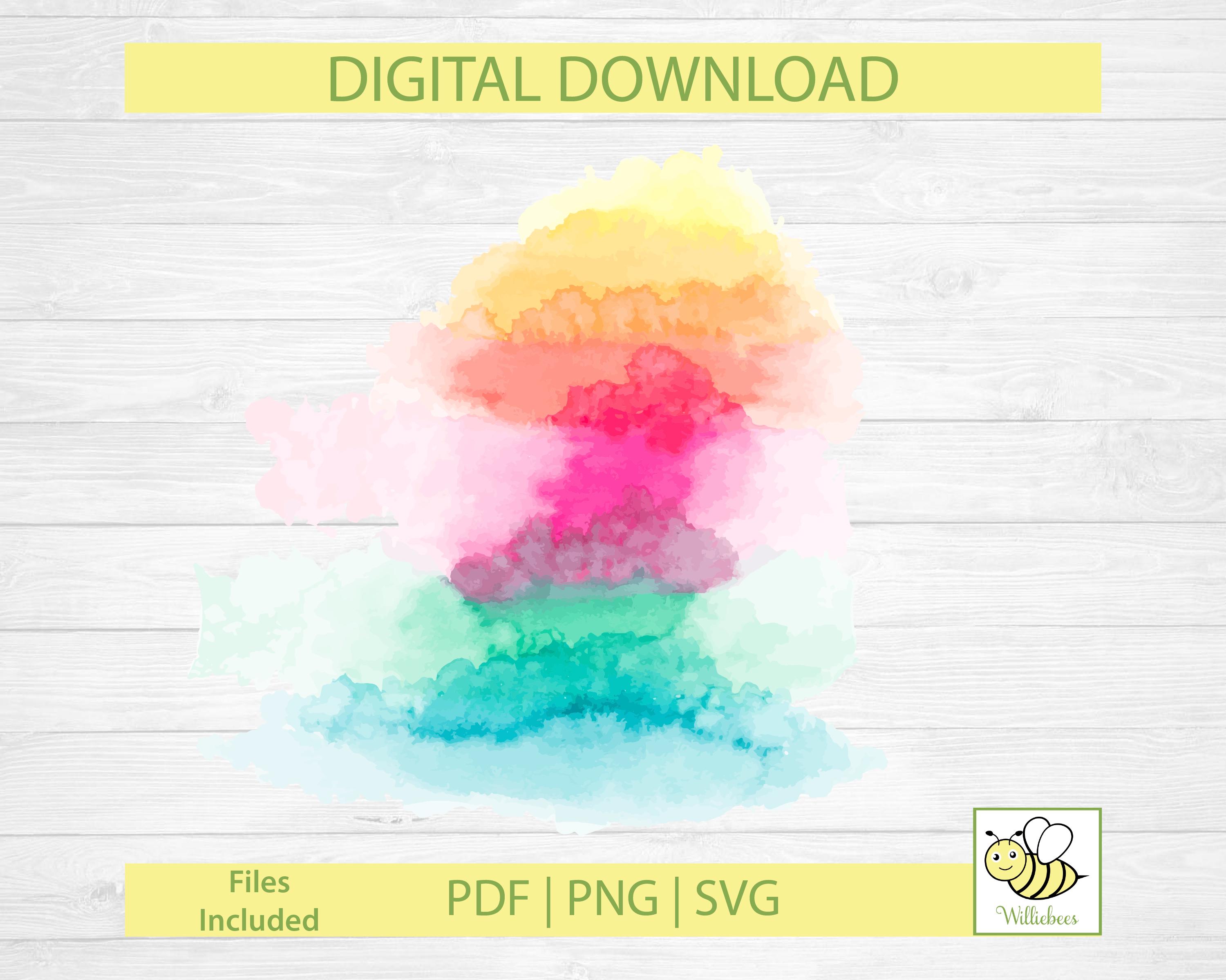 Watercolor Splash SVG, Colourful Clipart Image, Watercolor Background ...