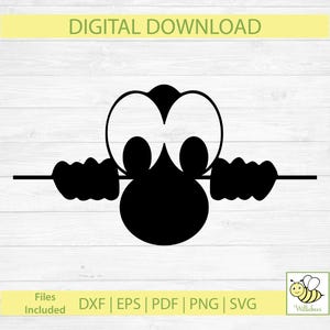 Gluren gezicht SVG, grappig gezicht SVG, grote neus, lichtschakelaar cover, Cricut gesneden bestand, klein commercieel gebruik, glurende ogen, digitale download