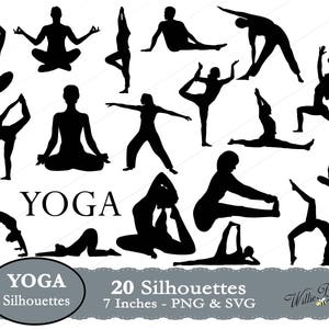 Download Yoga Svg Yoga Silhouette Clip Art Relax Yoga Stretches Etsy