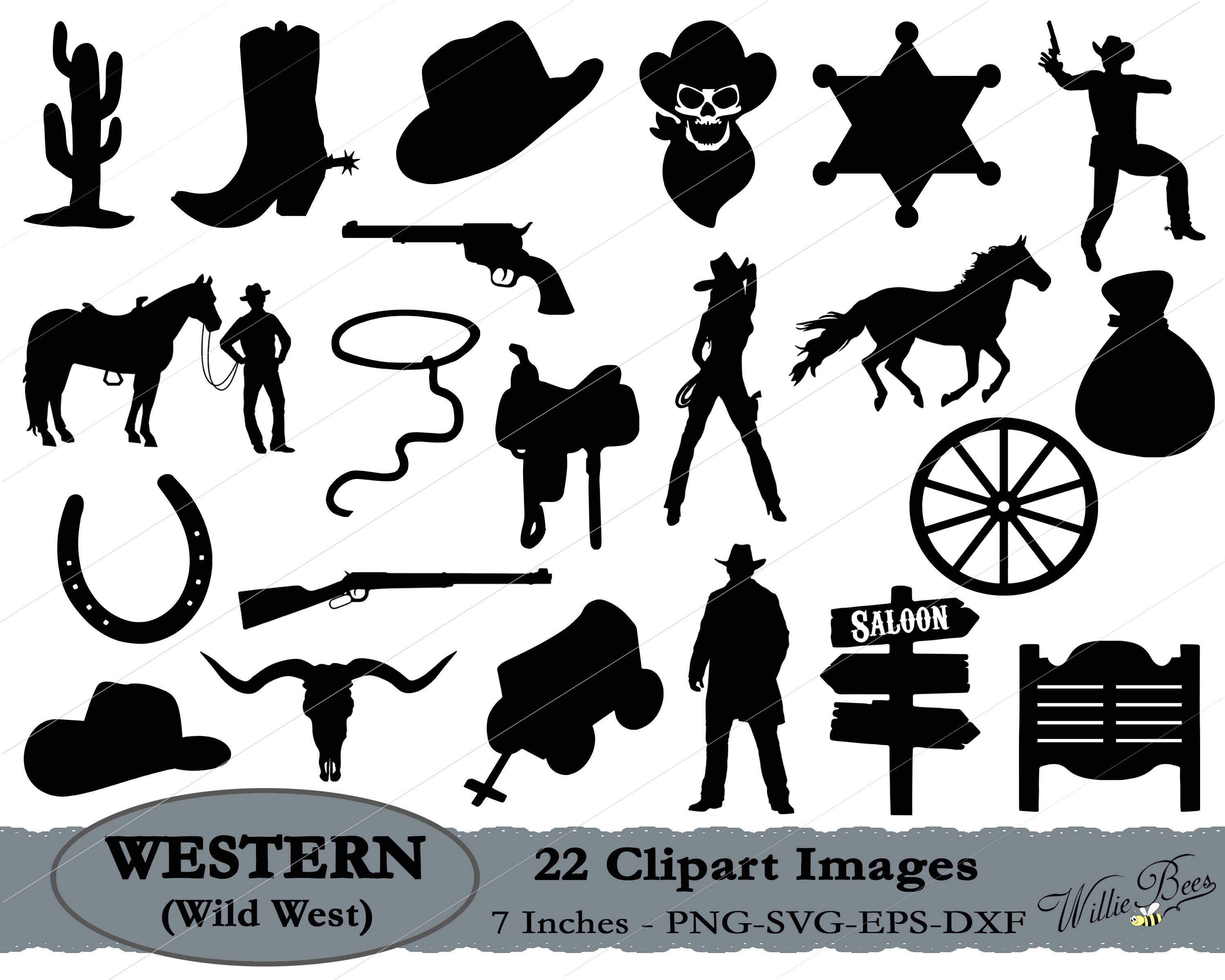 Download Wild West SVG Western Clipart Cowboy SVG Cowgirl Svg | Etsy