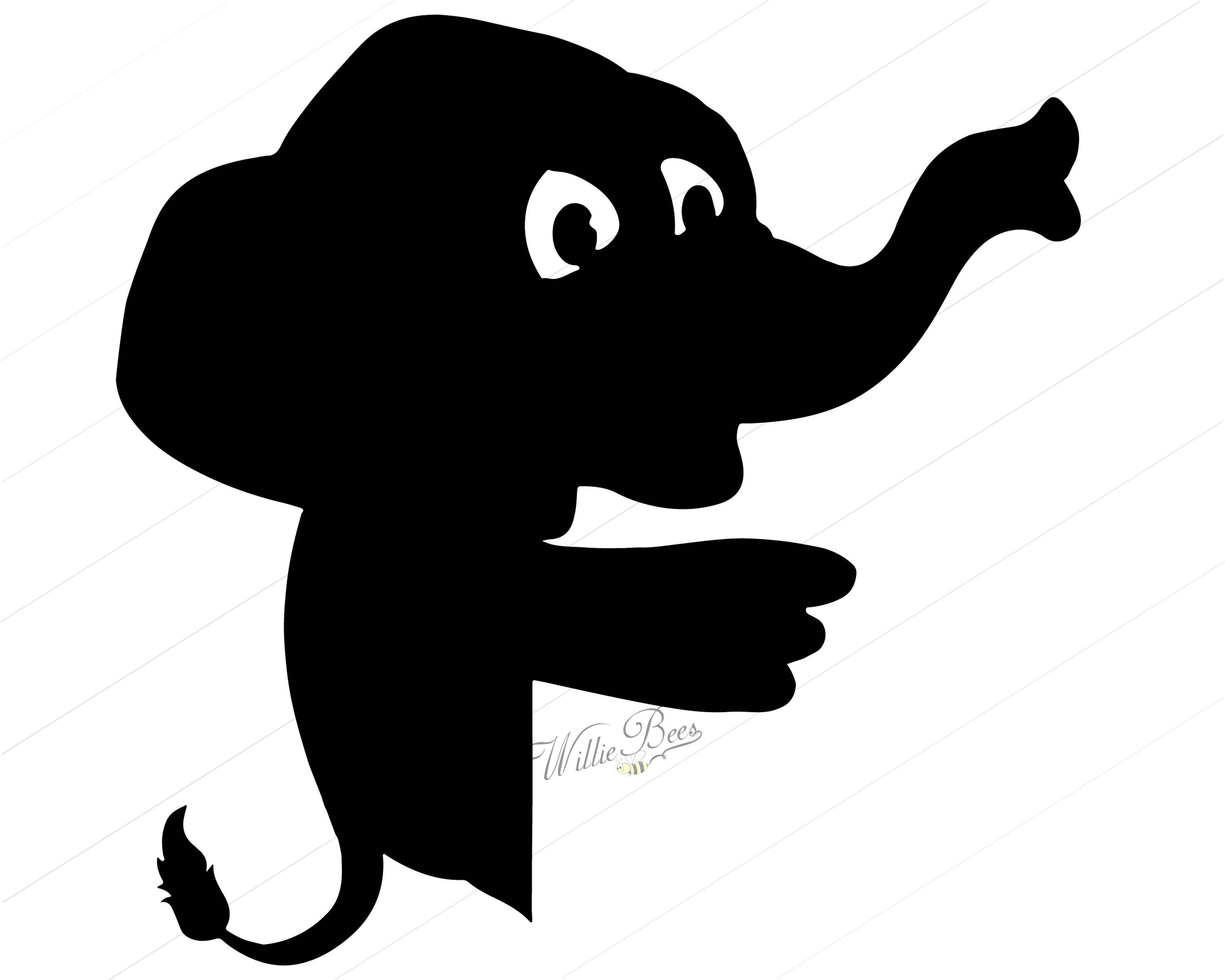 Download Peeking Elephant SVG Silhouette Clipart Animal Clipart ...
