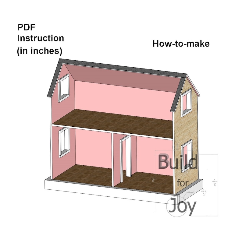 Dollhouse for American Girl or 18 Inch Dolls PDF Plans Etsy