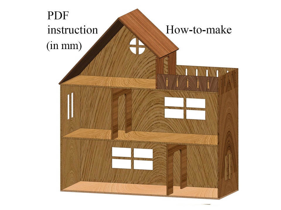 Dollhouse for girls PDF Plans StepbyStep instruction DiY 5 Etsy