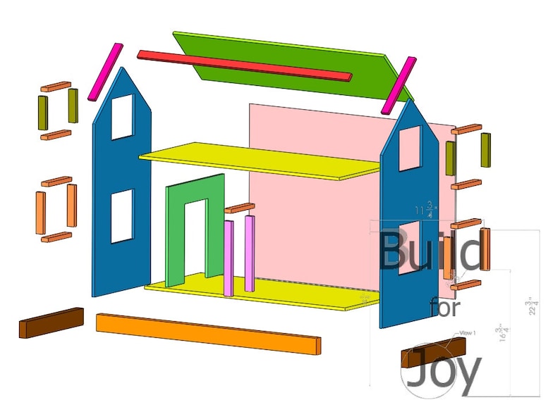 Dollhouse for American Girl or 18 Inch Dolls PDF Plans Etsy