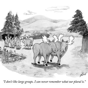 Impresión firmada de mi caricatura del New Yorker "No me gustan los grupos grandes"