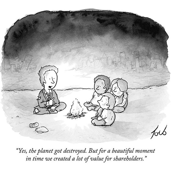 Signed print of my New Yorker cartoon "Yes The Planet Got Destroyed"