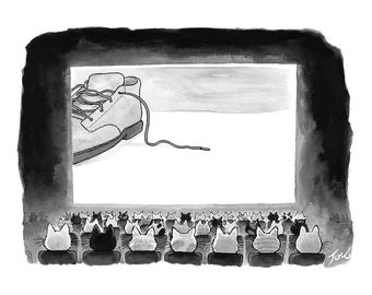 Print of my New Yorker cartoon "Shoelace: The Movie"