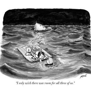 Signed print of my New Yorker cartoon "Room For All Three Of Us"