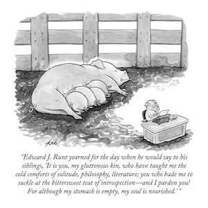 Impresión firmada de mi caricatura del New Yorker "Edward J. Runt"
