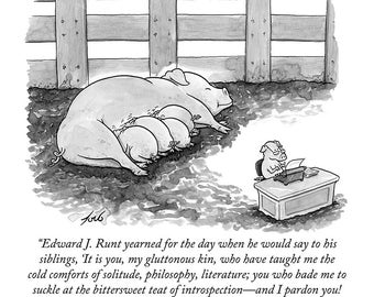 Signed print of my New Yorker cartoon "Edward J. Runt"
