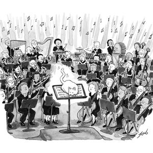 Signed print of my cartoon "Cat Conductor"