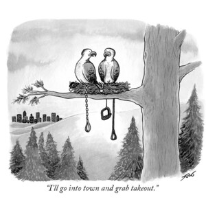 Signed giclee print of my cartoon "I'll Go Into Town And Grab Takeout"