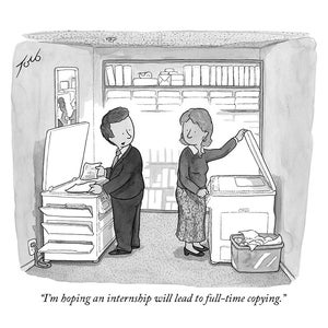 私のニューヨーカー漫画「Full-Time Copying」のサイン入りプリント