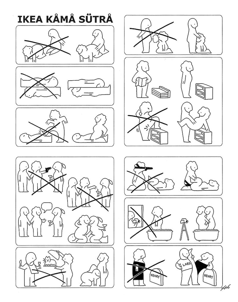 Signed Print of My Playboy Cartoon "ikea Kama Sutra" - Etsy