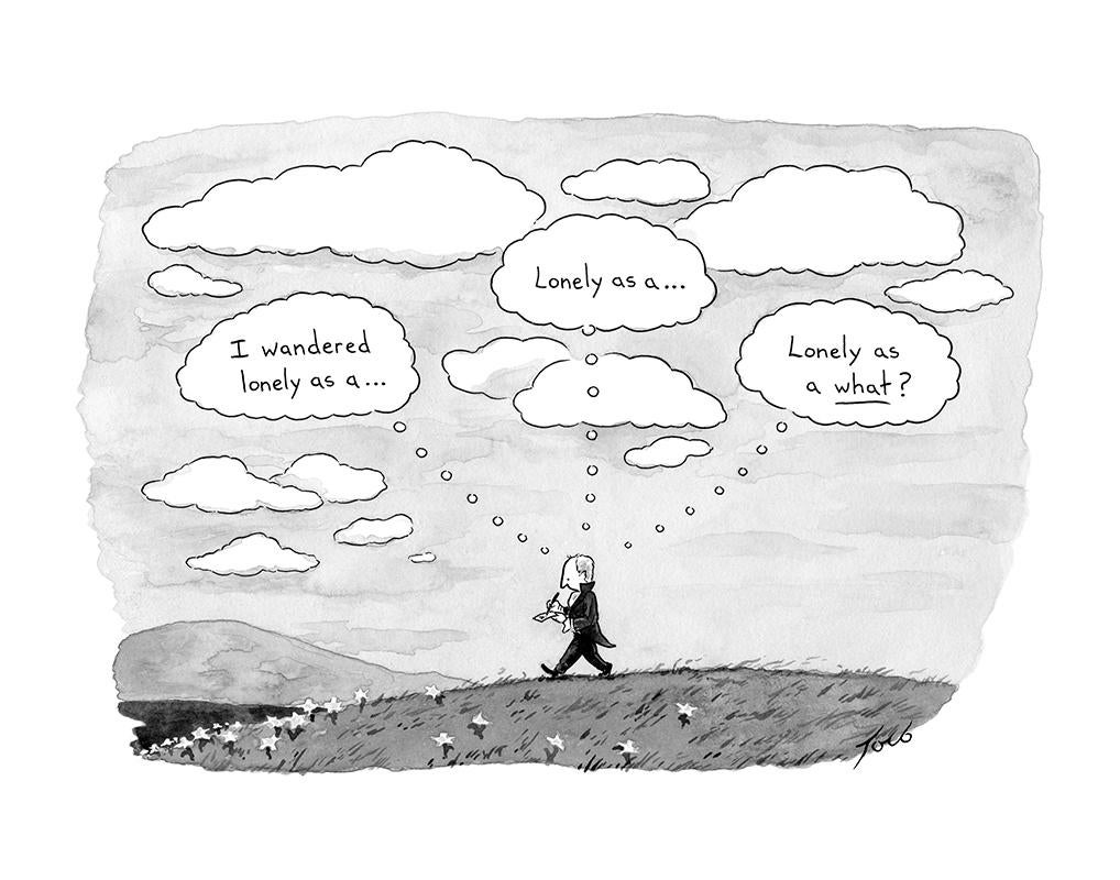 Signed print of my cartoon "I Wandered Lonely"