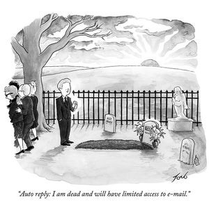 Impresión firmada de mi caricatura del New Yorker "Auto-Reply"