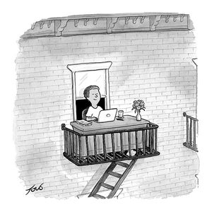 Impresión firmada de mi caricatura del New Yorker "Escape"