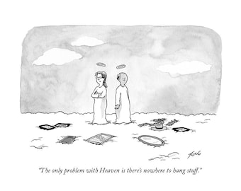 Impresión firmada de mi caricatura del New Yorker "Nowhere To Hang Stuff"