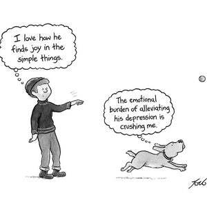 Signed print of my New Yorker cartoon "Joy In The Simple Things"