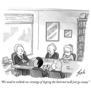 Signed print of my New Yorker cartoon "Rethink Our Strategy"