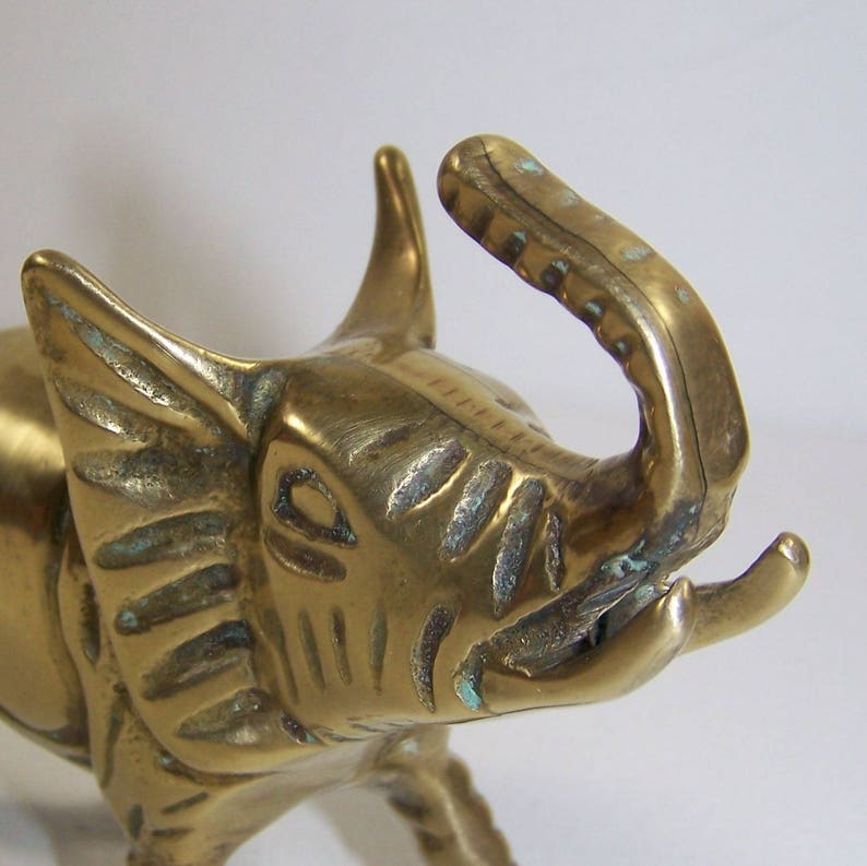 Brass Elephant Good Luck Trunk up Feng Shui Solid Heavy Etsy