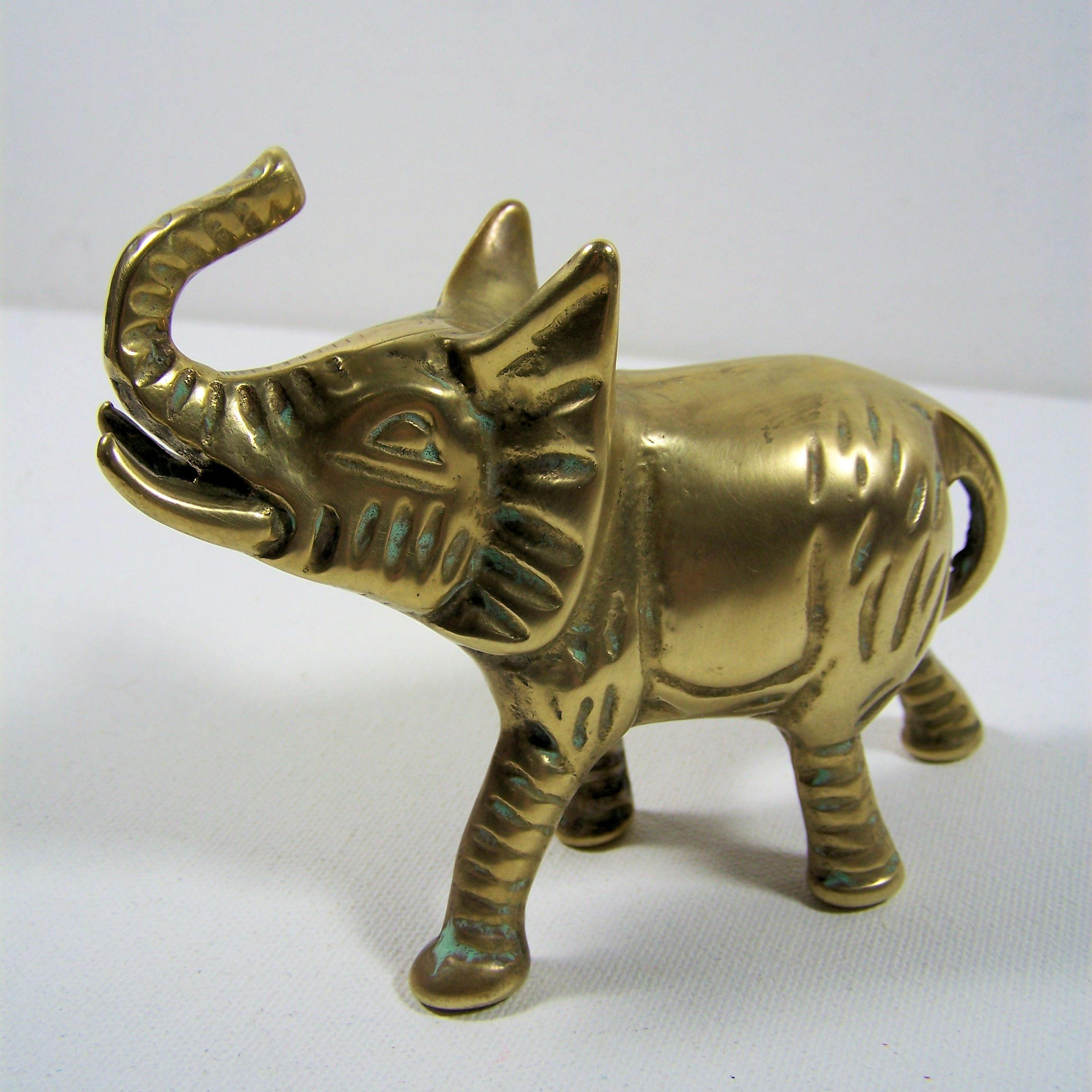 Brass Elephant Good Luck Trunk up Feng Shui Solid Heavy Etsy