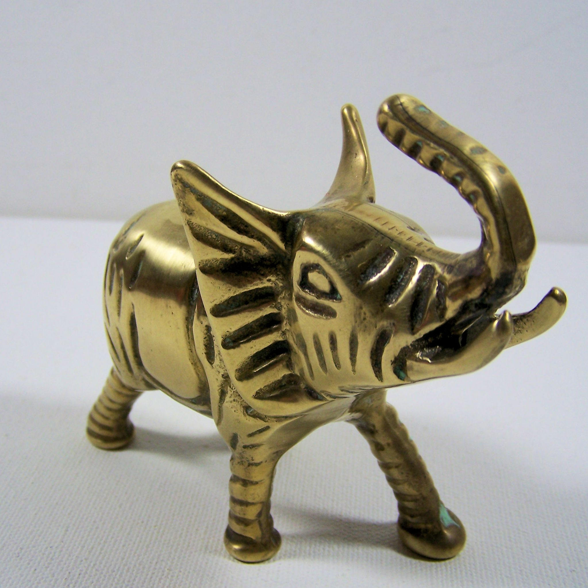 Brass Elephant Good Luck Trunk up Feng Shui Solid Heavy Etsy