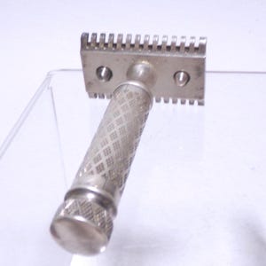 Gillette Razor and Box Vintage Double-edged Safety Razor Silver-tone 1920s #318688B