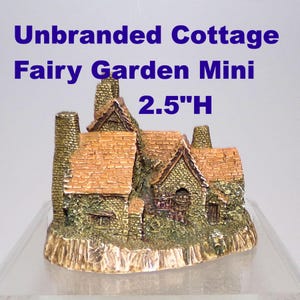 Miniature English Cottage Manor House Fairy Garden House Vintage 2.5&quot;H Resin